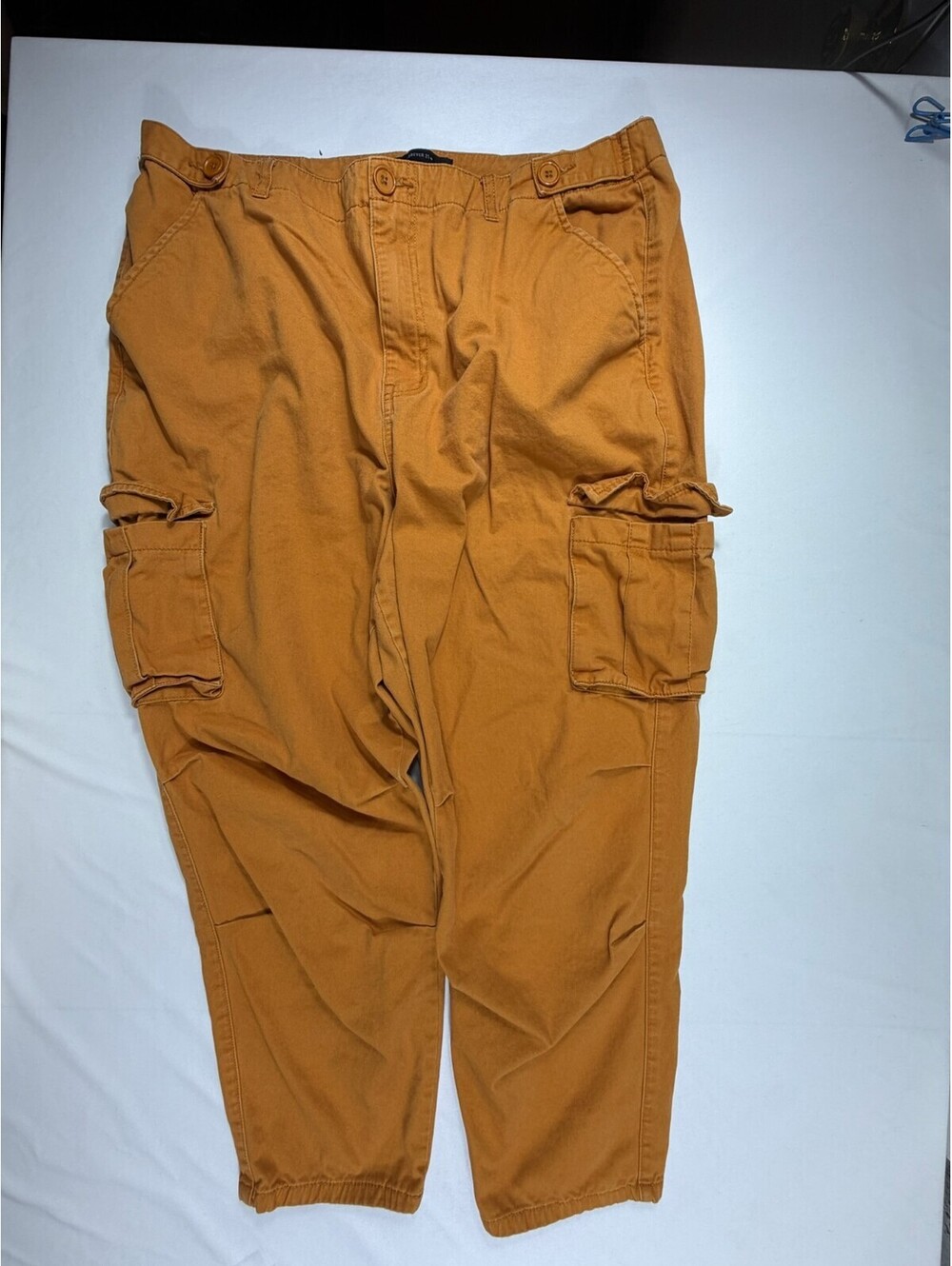 Forever 21 Plus Size Cargo Pants in Mustard Yellow, Size 16